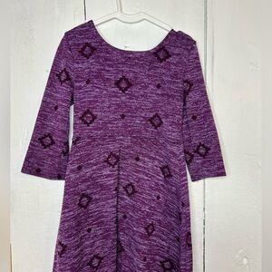 Purple Aztec Patterned Kids Dress